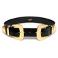 Double  Buckle Black Belt - Wide