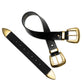 Double  Buckle Black Belt - Wide