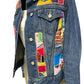 Oates Handquilted Dark Denim Multi Color Bug Jacket