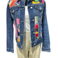 Oates Handquilted Dark Denim Multi Color Bug Jacket