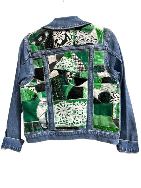Oates Handquilted Small Green Black and White Jacket