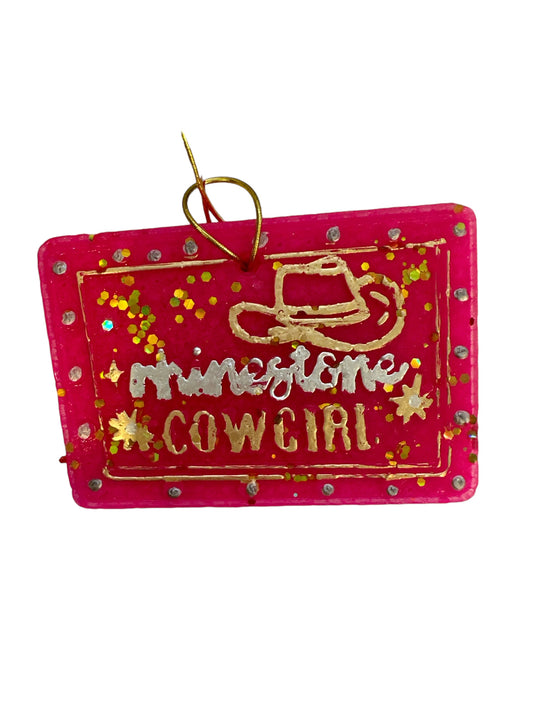 Air Freshner Pink Rhinestone Cow Girl