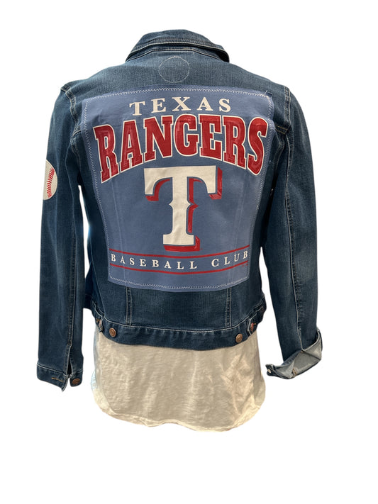 TX Rangers BB Club Repurposed Jean Jacket