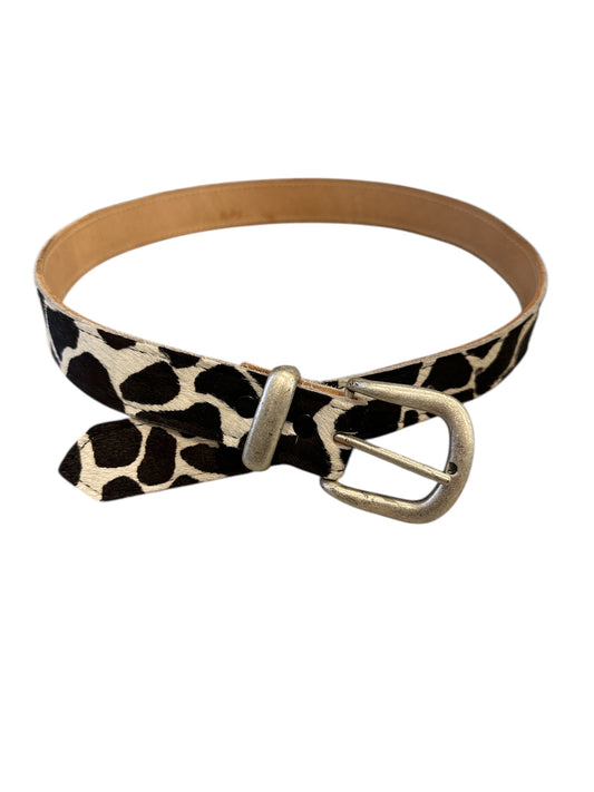 Giraffe brwn & white Hide Leather Belt