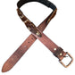 Brwn Leather Belt w/animal hair and stud details
