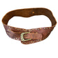 Brown Leather Belt w/ metallic embellishments