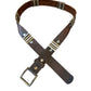 Brwn Leather Belt w/4 metal bars and brad details