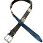 Black Leather Belt w/4 silver bars and brad details