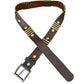 Brwn Leather Belt w/4 metal bars & brad details