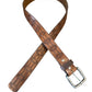Brown Leather Geometric Belt