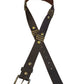 Brwn Leather Belt w/3 metal bars and brad details