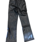 Black faux leather pants