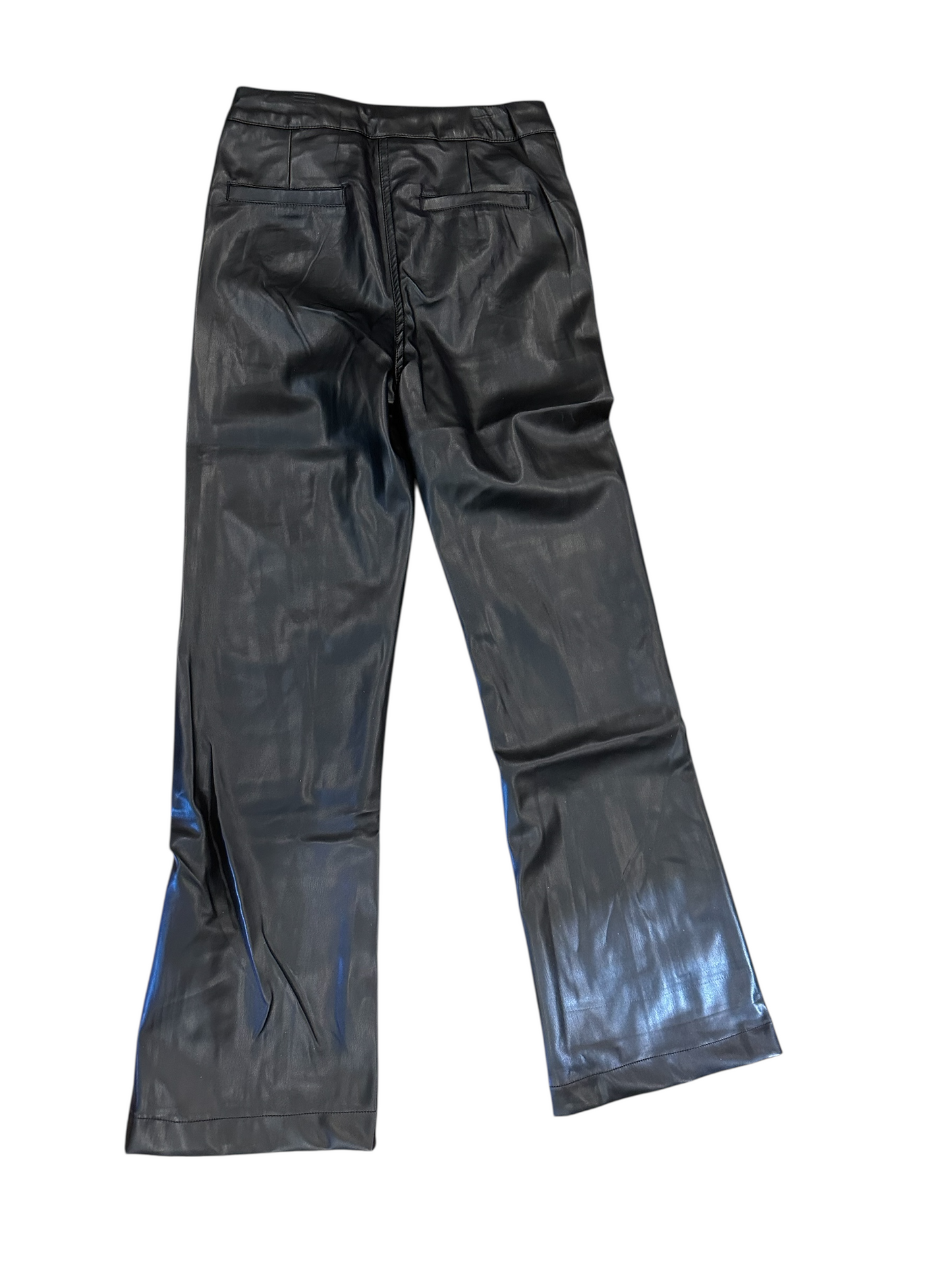 Black faux leather pants