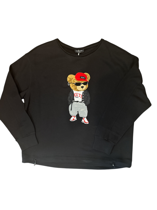Margittes Skate Bear Applique Sweatshirt