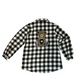 Black/White Flannel with Bear Applique