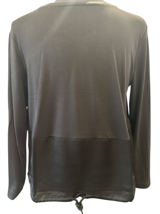 Margittes Brown Long Sleeve Drawstring Top