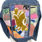Oates Handquilted Medium Dark Denim Multi Color Gold Bird Jacket