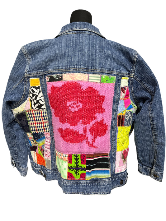 Oates Designer Handquilted Jacket Red Rose