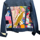 Oates Handquilted Dark Denim Multi Color Gold Bird Jacket