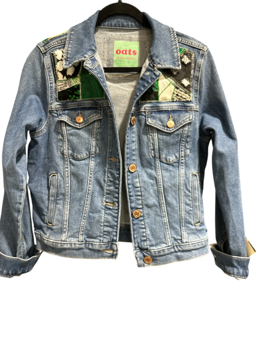 Oates Handquilted Small Green Black and White Jacket