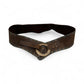 Brown Leather Belt Studded with Turquoise Distress