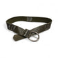 Brown Green Leather Belt with Mixed Metal Bars