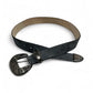 Charcoal Leather Belt with Gun Metal Buckle