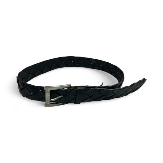 Black Braided Leather Belt