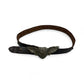 Dark Brown Leather Belt with Winged Heart Buckle