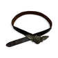 Dark Brown Leather Belt with Winged Heart Buckle