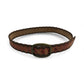 Red Distressed Leather Belt with Brown Detailing