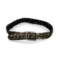 Braided Bronze Leather Belt with Silver Buckle
