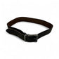 Dark Brown Distressed Leather Belt with Silver Buckle