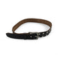 Dark Brown Leather Silver Studded Belt