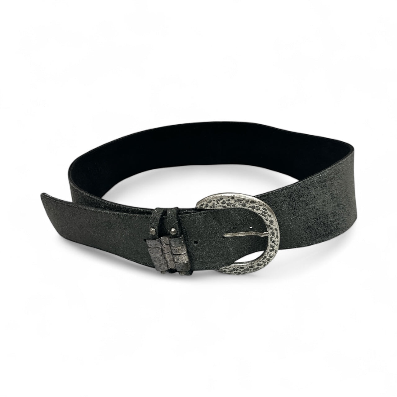 Charcoal Shimmer Belt with Silver Belt