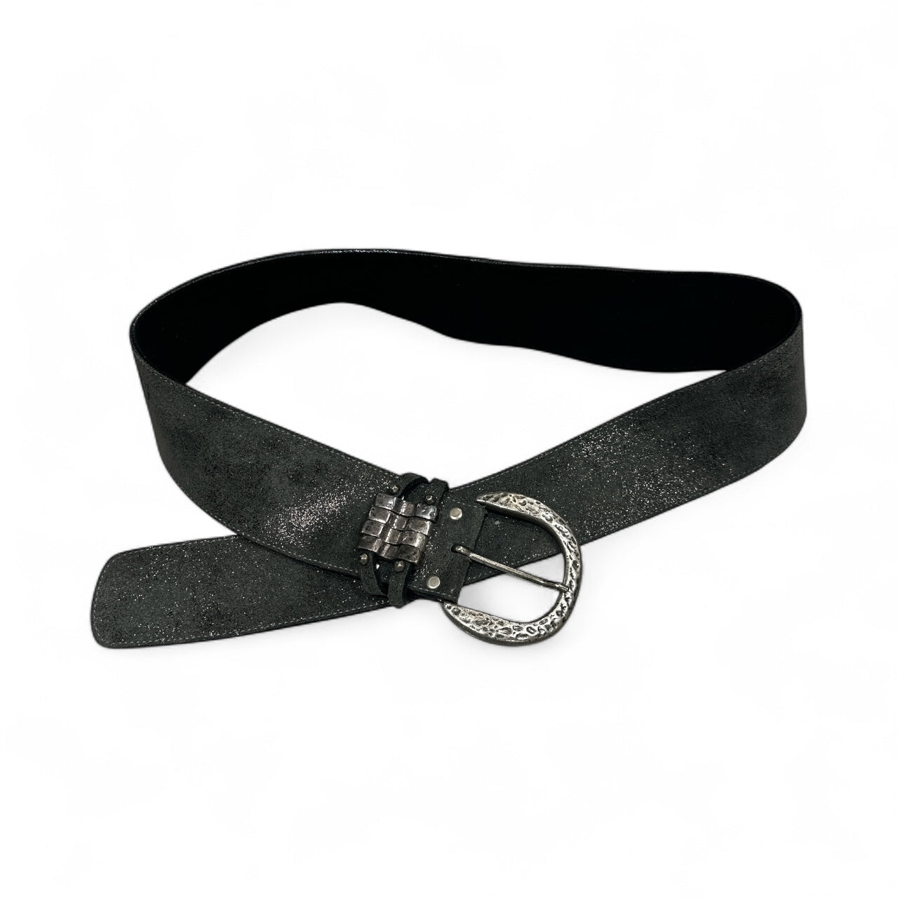 Charcoal Shimmer Belt with Silver Belt