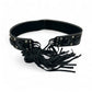 Black Leather Belt with Fringe Ties