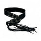Black Leather Belt with Fringe Ties
