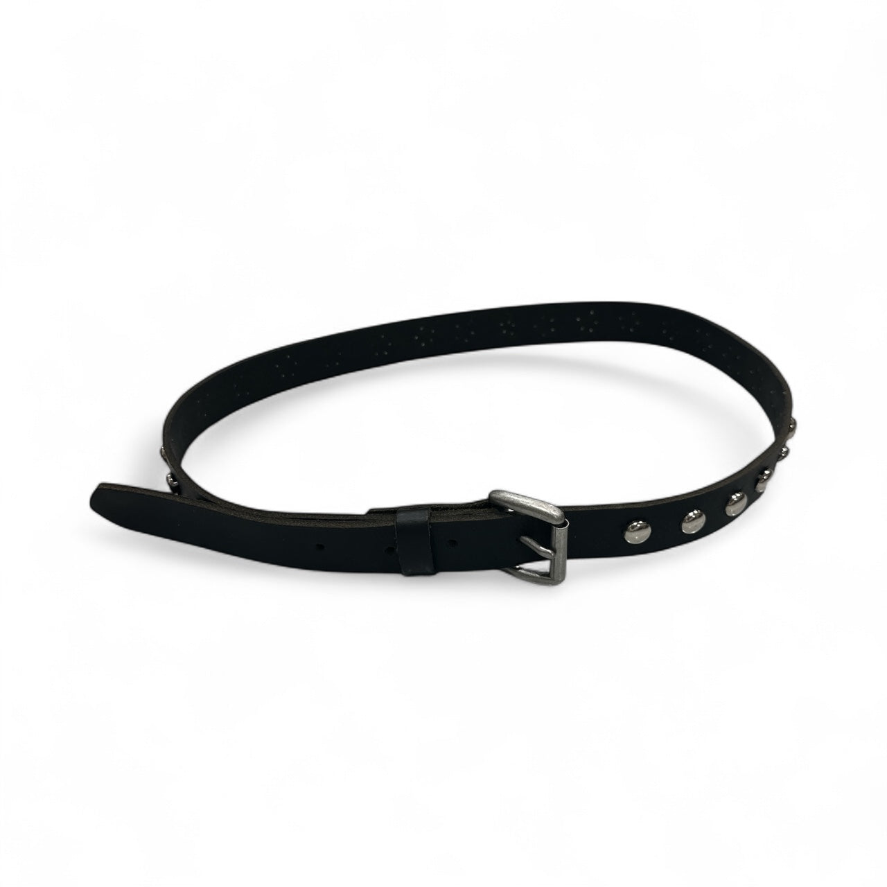 Black Leather Single Row Stud Belt