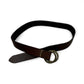 Dark Brown Leather Belt with Antique Brass Ring Buckle