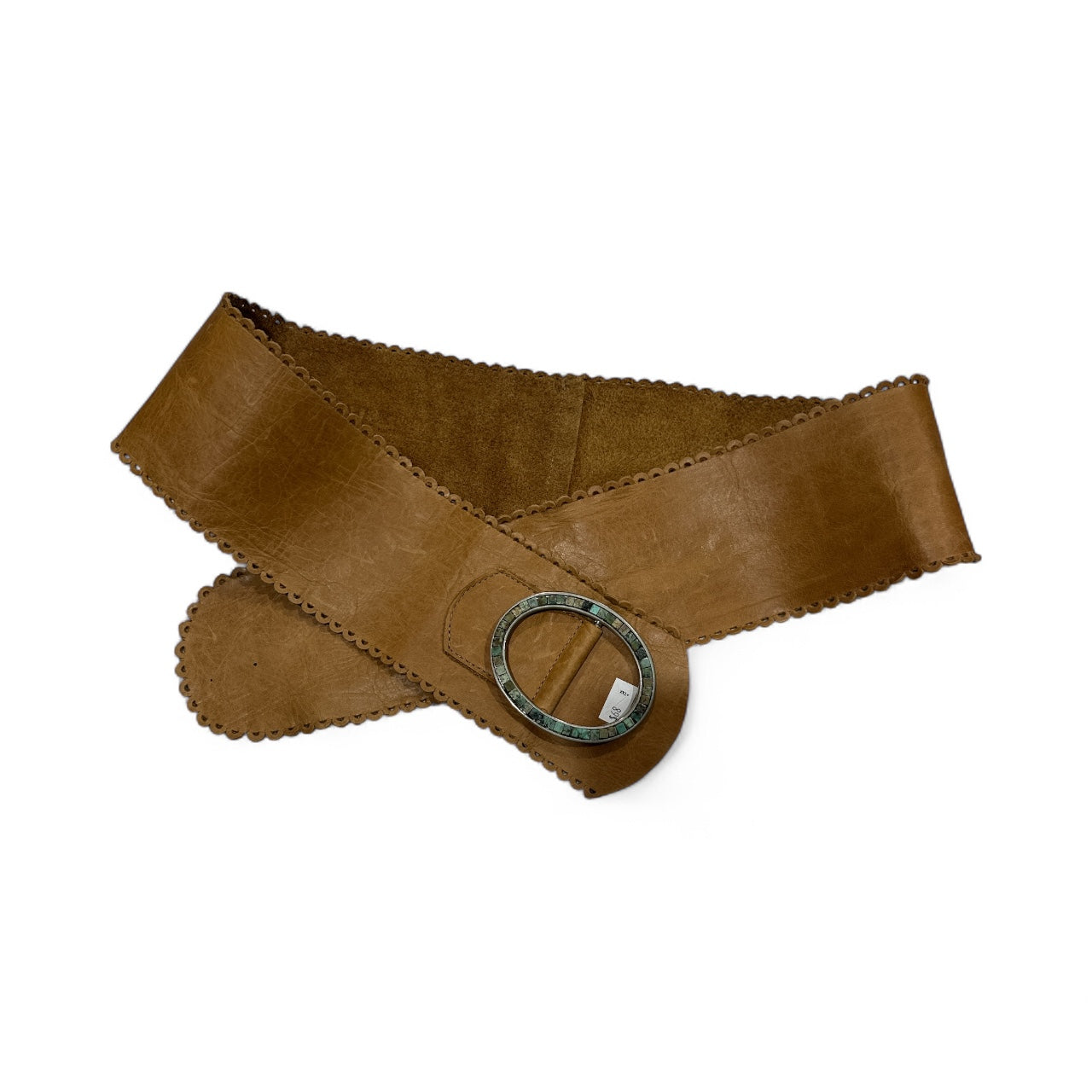 Light Brown Leather Eyelet Edge Belt
