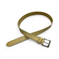 Yellow Cream Leather Belt with Silver Buckle