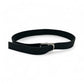 Black Leather Belt with Silver Buckle (No Holes)