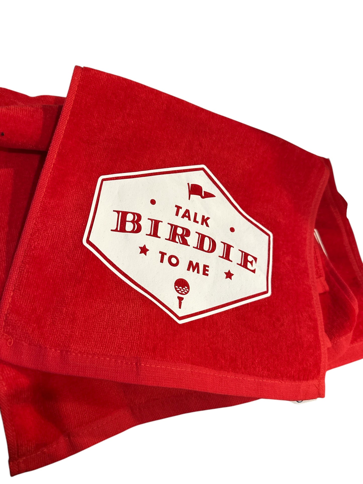 Funny Golf Towels Red / Talk Birdie To Me