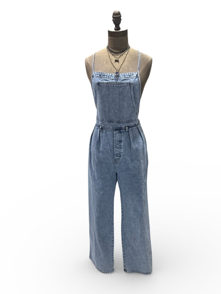 Denim  Backless Jumpsuit