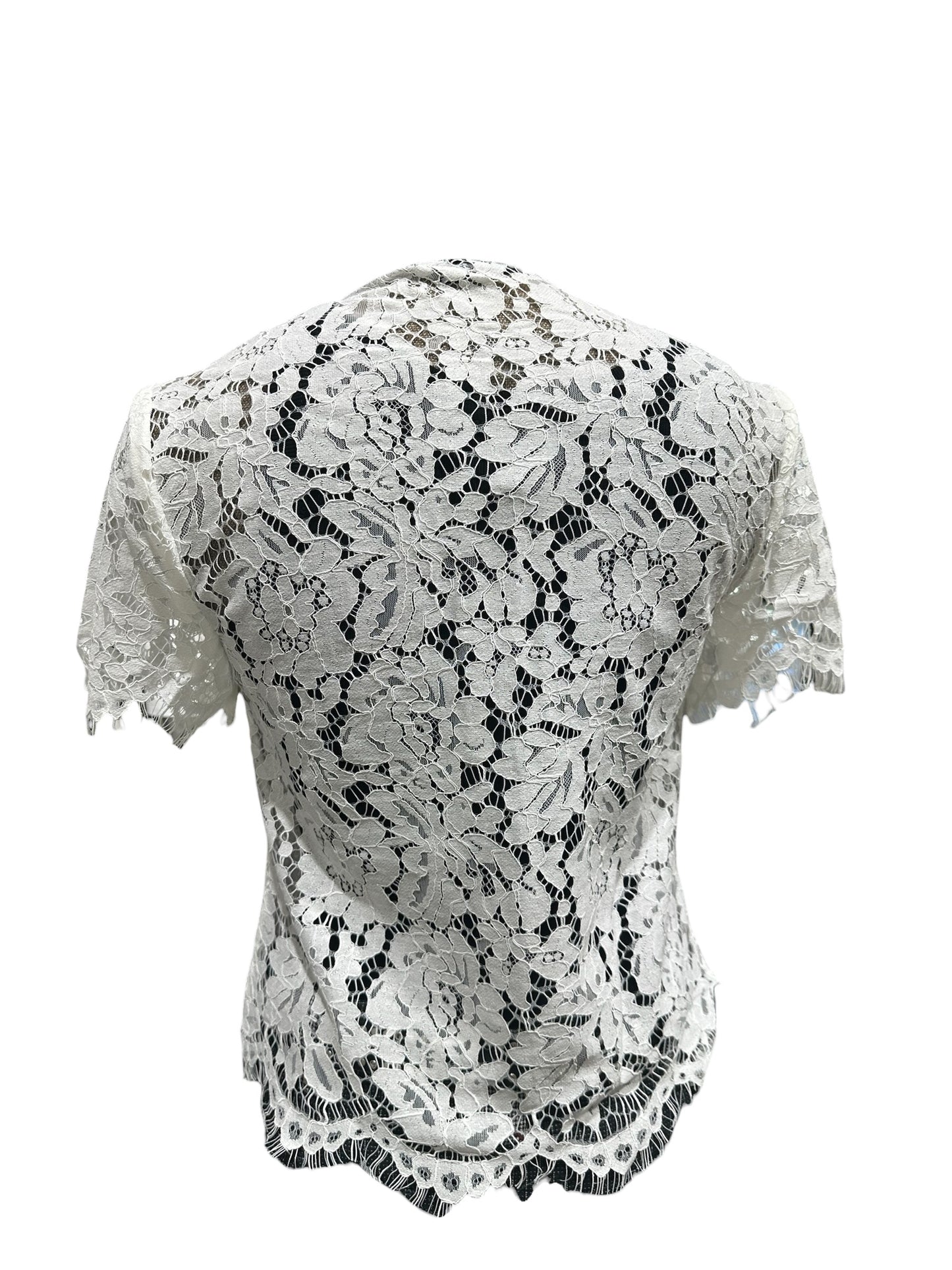 Black Collar White Lace top