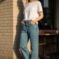 Paper Lace denim pants Teal