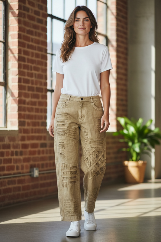 Paper Lace denim pants Natural