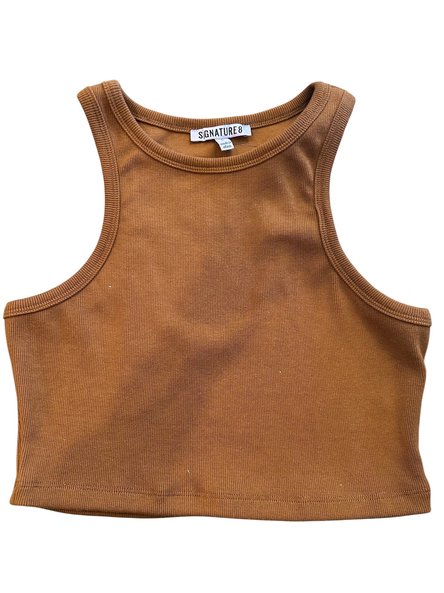 Signature 8 cropped ribbed tank