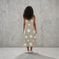 Sleeveless Polka Dot Linen Dress NATURAL